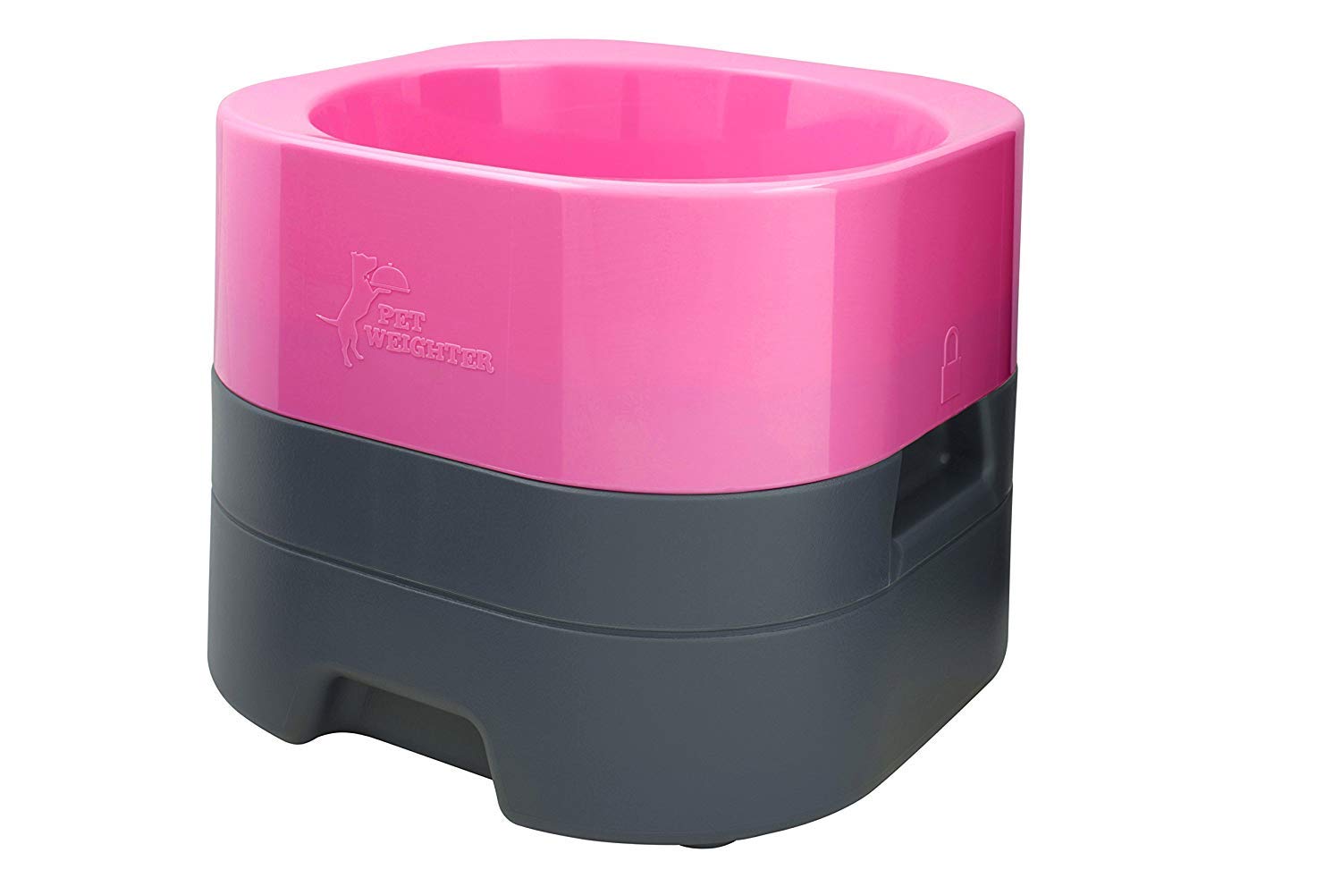PET WEIGHTER PetWeighter Large Heavy Dog Bowl Non Spill Won't Move! HOT Pink