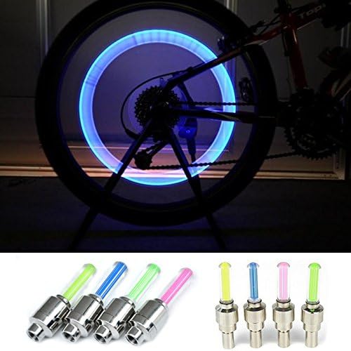 AMAZING162 2pcs New Arrived Multicolor Bike Bicycle Car Wheel Tire Valve Cap Spoke Neon LED Lights Lamps