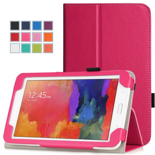 MoKo Samsung Galaxy Tab E Lite 7.0 Case - Slim Folding Cover Case for Galaxy Tab E lite 7.0 SM-T113 & Tab 3 Lite T110 / T111 7.0 Inch Android Tablet, MAGENTA