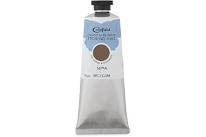 Cranfield Caligo, Safe Wash Etching Ink, 75ml Tube, Sepia, BRCN32284