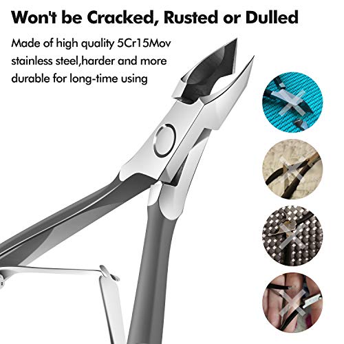 Cuticle Trimmer Cutter Nippers Cuticle Pusher - Ejiubas Cuticle Remover Professional Cuticle Clipper Upgraded Stainless Steel Cuticle Tool Cuticle Scissors Durable Manicure Pedicure Tools