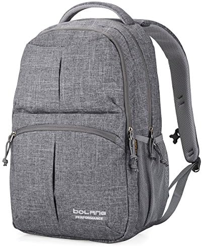 BOLANG College Backpack Water Resistant Unisex School Laptop Bag Casual Bookbag 8459 (Grey)