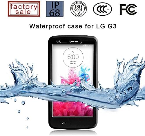 LG G3 Waterproof Case, double-bb Atomic black LG G3 Waterproof Case W/ Attached Screen Protector - Lifetime Warranty - LG G3 Slim Fitted Waterproof Shock proof Dust proof Dirt proof Snow proof Hard Shell Cover Case for LG G3 D850 D851 D855 VS985 LS990 GHO CS246.