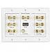 TNP Home Theater Speaker Wall Plate Outlet - 7.1 Surround Sound Audio Distribution Panel, Gold Plated Copper Banana Plug Binding Post Coupler, RCA LFE Jack for Subwoofer, HDMI 4K ARC Full HD (3-Gang) primary