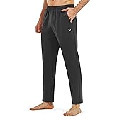 NORTHYARD Men's Yoga Casual Sweatpants Cotton Athletic Lounge Pants Open Bottom Loose Exercise Straight Leg Pant with Pockets