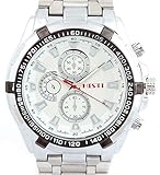 White Dial Stainless Steel Band Japanese Quartz Movement Watch Graduation Gift