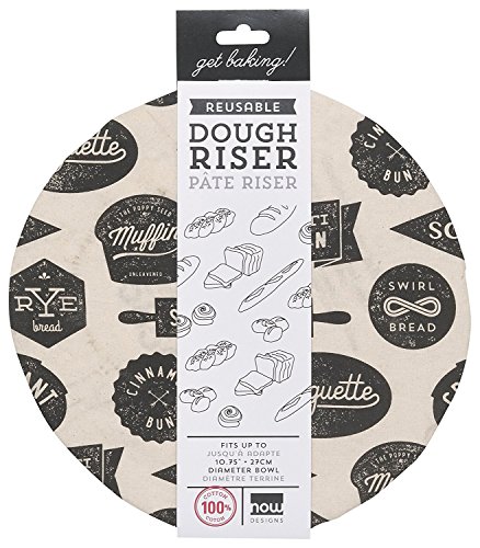 3-Piece Baking Set â€“ Now Designs Bakeshop Cotton Dough Riser Bowl Cover, Danish Bread Dough Whisk, Matfer Multipurpose Flexible Bowl Scraper - Bundle