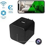 Hidden Spy Camera - Wireless Home Usb Security Camera with Charger - Best Mini Spy Cam Wifi 1080p - Night Vision Security Spy Camera With Motion Detector - Small Nanny Spy Camera For Women Men Black