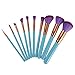 Kuulee New 10Pcs/Set Mermaid Dreams Make Up Brush Set Luxury Make Up Tools Kit Powder Makeup Brushes With Shell Cosmetic Bag