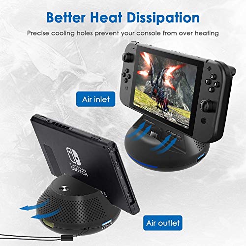 Compatible for Nintendo Switch Dock/Stand With Heat Dissipation Durable Replacement Charging Dock for Nintendo Switch ,Portable Charge TV Dock with 3 USB ports, 1 HDMI 1080P - Thumbnail 5