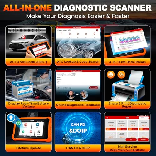 LAUNCH X431 OBD2 Elite V2.0 for Toyota Complete Bidirectional Diagnostic System, 50+ Special Functions, ECU Coding, Battery Adaption, Lifetime Update, OBDII Code Reader French