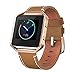SWEES Leather Bands Compatible with Fitbit Blaze Smart Watch, Genuine Leather Replacement Band with Metal Frame Small & Large for Women Men, Champagne Gold, Rose Gold, Black, Brown, White, Grey, Beige