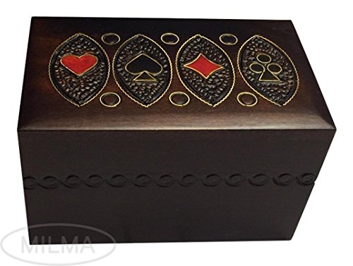 Playing Card Box Polish Handmade Linden Wood Keepsake Box
