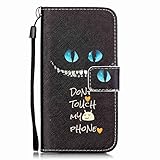 Urberry Iphone 7 Wallet Case, Blue Cat Eyes Case for Iphone 7, Shock-proof Case with a Free Screen Protector