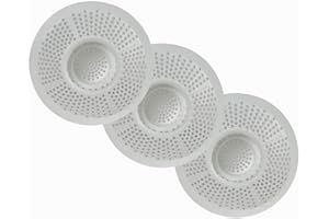 EVRIHOLDER Hairstopper Drain Cover Hair Catcher for Shower and Bathtub, Protects Against Clogs Without Blocking Water Flow, White, 3 Pack