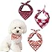 8 Pack Dog Bandanas & Dog Scarf, Triangle Pet Scarf Washable Reversible Plaid Printing Kerchief Neckerchief Handkerchief for Pet Dog Cat