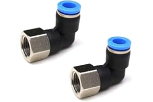 1/4 NPT Elbow Push to Connect Fittings,CEKER 8MM Tube Od x 1/4" NPT Female Air Fittings Quick Connect Tube Fittings Pneumatic Fittings Push Lock Fittings Push In Connectors 2Packs