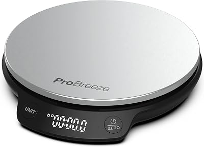 Pro Breeze Digital Kitchen Scales Stainless Steel 5kg g ml oz lb