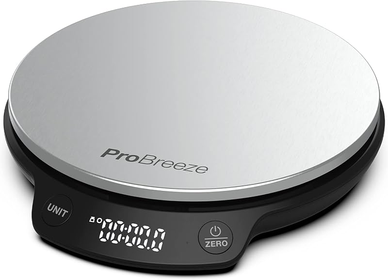 Pro Breeze Digital Kitchen Scales Stainless Steel 5kg g ml oz lb