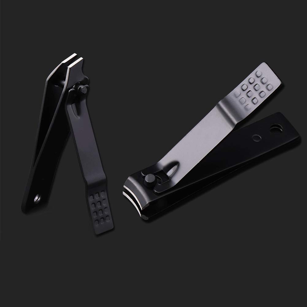 Aubcee Nail Clipper Set, Manicure, Pedicure Kit, 7 in 1 Black Stainless Steel Professional Grooming Kit with Black Leather Travel Case: Home & Kitchen