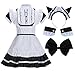Sheface Women's French Maid Lolita Dress with Cat Ear Costume (X-Large, Black)