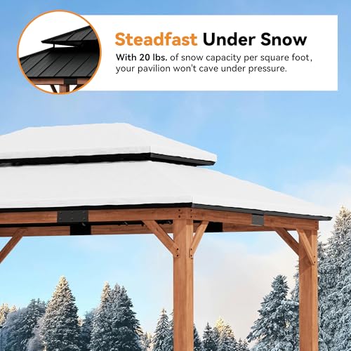 Modern Shade 12x16 Wood Gazebo Review: Permanent Cedar Shelter with Galvanized Roof image 28