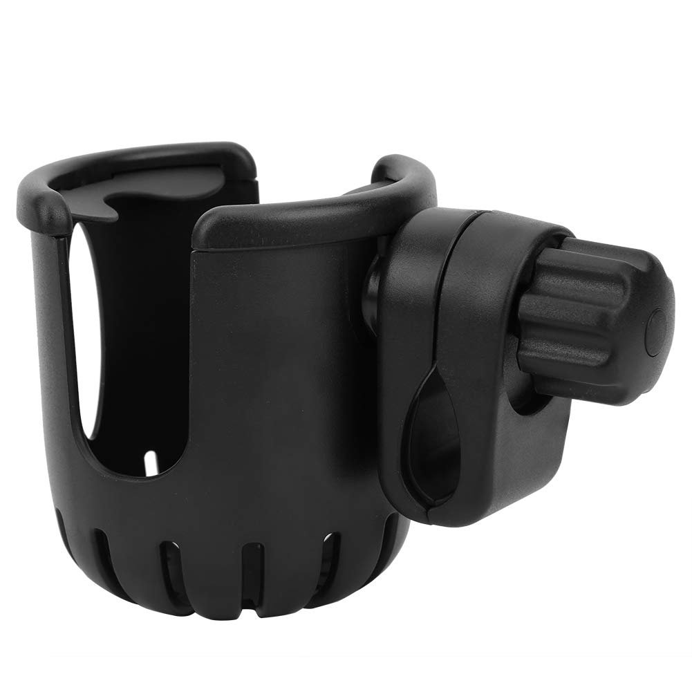 Natudeco Baby Stroller Cup Holder Rotatable Pushchair Bottle Rest Large Caliber Designed Cup Holder Children's Car Bottle Cage for Stroller Bike Wheelchair Walker Scooter (Black)