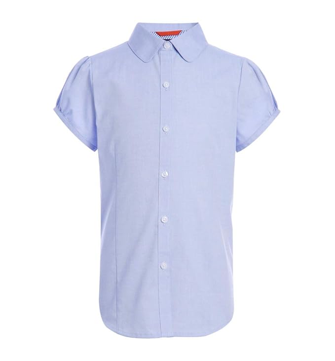 Buy Tommy Hilfiger Short Sleeve Pinpoint Girls Oxford Collar Blouse
