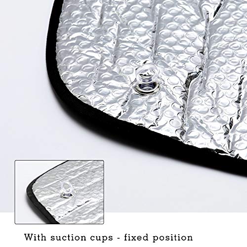 ROCCS Windshield Sunshade UV Ray Reflector for 2014-2018 GMC Sierra 1500 2500 HD 3500 HD Front Window Sun Shade Shield Cover Foldable Reflective Sun Visor