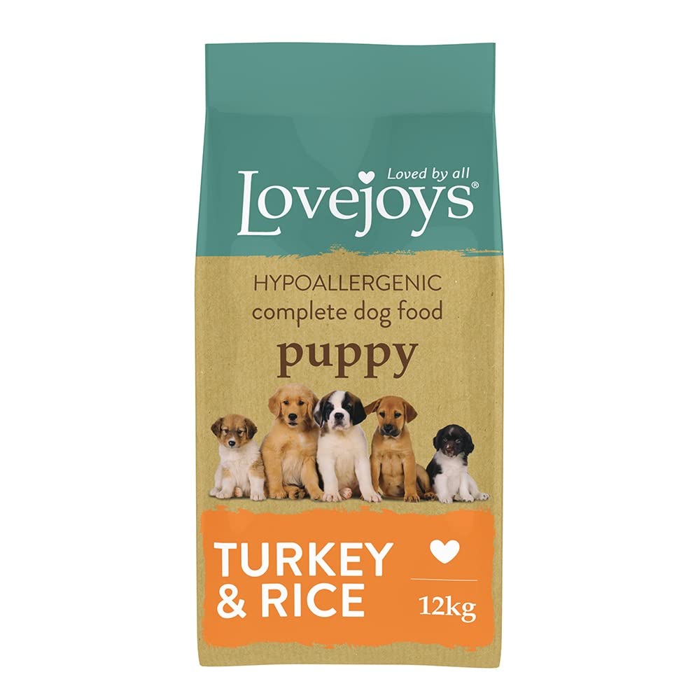 Lovejoys Hypoallergenic Puppy Food Dry - Complete Wheat Free Dog Food Sensitive Stomach & Gastrointestinal Dog Biscuits - Turkey and Rice 12kg