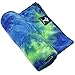 Yoga Mate Soft, Sweat Absorbent, Non-Slip Bikram Yoga Hand Size Towel, Coral Blue Tie Dye | Blue Trim