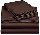 Pinzon 400-Thread-Count Pleated Hem Egyptian Cotton Sheet Set - California King, Truffle