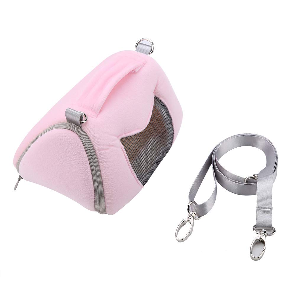 Hamster Travel Bag, Pet Small Breathable Carrier Reptile Outdoor Traveling Bag(Pink)