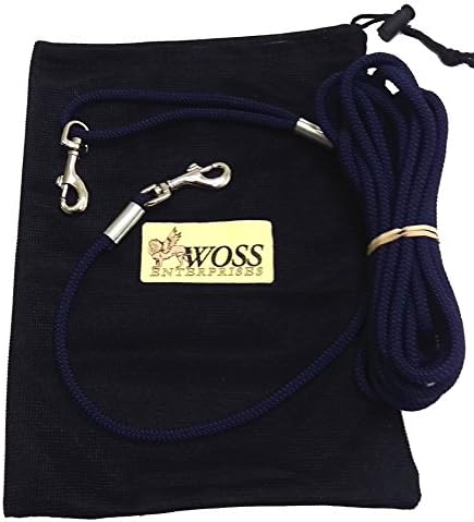 Leashinabag Lightweight 25 Ft. 1/4" Navy Blue Pet Tie-Out with Handle Loop. For Dogs up to 70 Pounds. 100% USA Made.