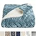 Premium Reversible Two-in-One Sherpa and Fleece Velvet Plush Blanket. Fuzzy, Cozy, All-Season Berber Fleece Throw Blanket. by Home Fashion Designs Brand. (Blue Surf)