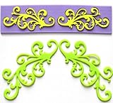 Allforhome Phoenix Flower Rattan Silicone Embossing Mold Lace Fondant Mould Sugarcraft Cake Decoration Fondant Mold Polymer Clay Resin Molds