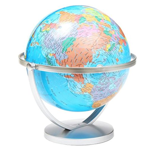 World Globe Earth Ocean Atlas Map With Rotating Stand Geography Educational by ShopIdea