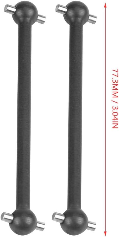 RC Car Drive Shaft, 2 Pcs Remote Control Vehicle Metal Dog Bone Transmission Shaft for HIMOTO 1/10 Scale RC Car Accessory(Black) - Image 5