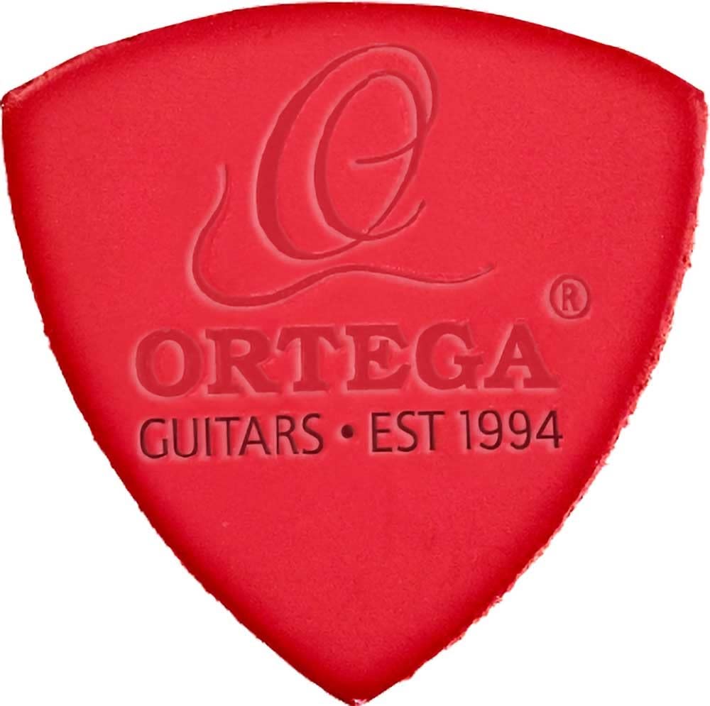 Ortega Guitars Real Leather Picks UKEPICK-ASS, Assorted Pack of 3 - black/white/red