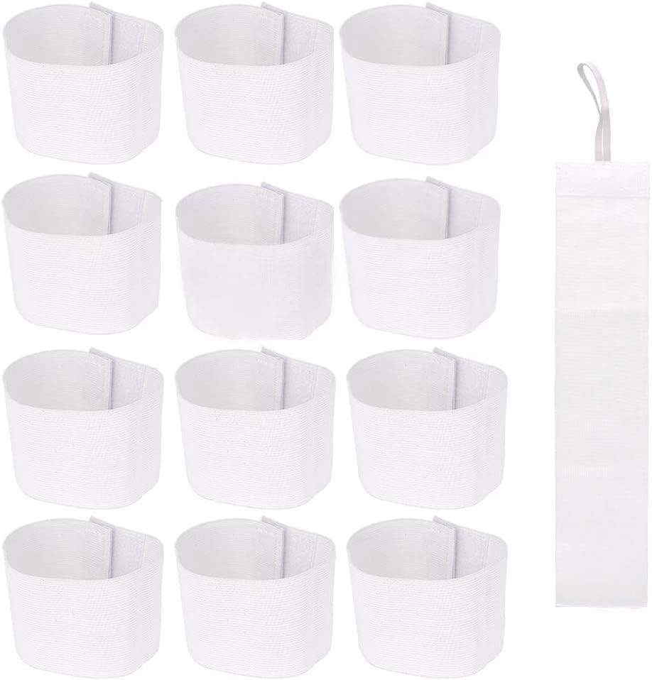 11 Pcs White Armbands Soccer Football Rugy Captain Armbands Mourning Armband for Multipurpose Use,DIY,Restaurant,Team Sport,Hospital,School