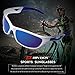 RIVBOS Polarized Sports Sunglasses Driving Sun Glasses Shades for Men Women Tr90 Frame for Cycling Fishing Running RB831 White Frame/Blue Lens