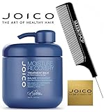 Joico MOISTURE RECOVERY Treatment Balm for THICK/COARSE Dry Hair (with Sleek Steel Pin Tail Comb) (16.9 oz / 500 ml - with PUMP)