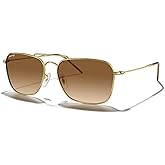 MERRY'S Retro Metal Square Aviator Polarized Sunglasses for Men Women S6028