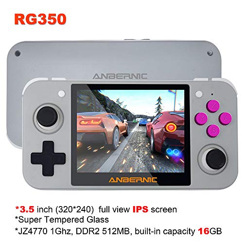 DREAMHAX RG350 Handheld Game Console with 3.5 Inch IPS Screen Preload 10000 Games Opendingux System, Video Games with 4770 Dual 1GHz / DDR2 512M / 16G + 32G, Gameboy Gifts for Kids (Gray) - Thumbnail 2