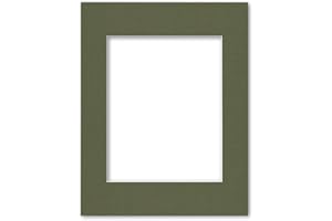 ALLWORLD FRAMING 11x14 Matting for 8x10 Photograph or Artwork 4-Ply Bevel Cut Acid Free Matboard for picture framing (Avocado Green)