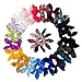 Simnice 25 Pack Hair Scrunchies Rabbit Bunny Ear Bow Bowknot Scrunchies Velvet Scrunchy Bobbles Elastic Hair Ties Bands Ponytail Holder
