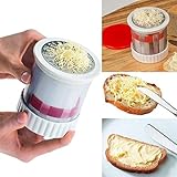 SUORONG Butter Mill Grater Shredded Spreads/Melts More Easily-Smooth Spreadable Bread Veggies Corn Cheese Slicer, Red+White