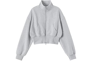Dnzzs Sweatshirts for Teen Girls Zip Up Hoodie Fleece Pullover Zipper Collar Jacket Kids Cropped Hoodie with Thumb Holes