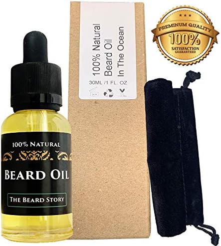 PREMIUM 100% Natural BEARD OIL for Thicker Beard and Grooming with 8 SUPER OILS | SHINIER, THICKER and FULLER Beard as well as FASTER GROWTH! LIQUID GOLD! (In The Ocean)