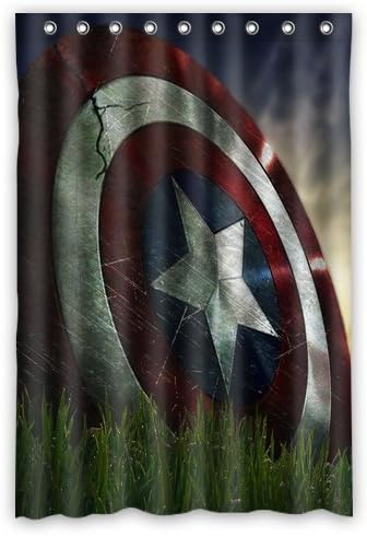 Custom Fashion Design Captain America Shower Curtain Home Decoration Mildew Waterproof Polyester Fabric Bathroom Shower Curtain 48" x 72" Inch